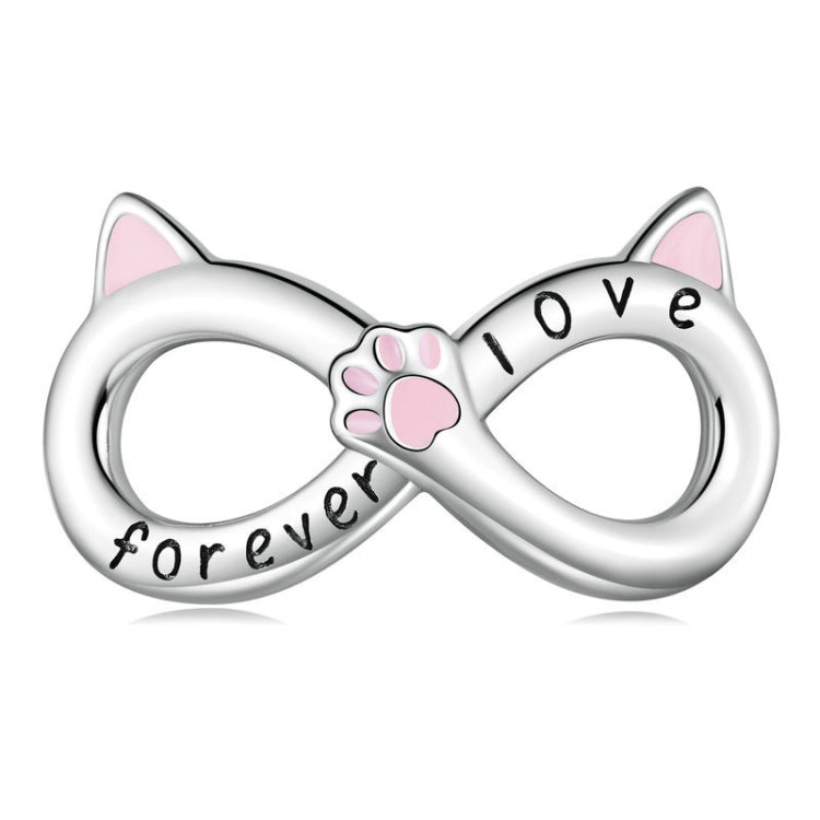 BSC748 S925 Sterling Silver Infinity Cat Symbol Bracelet Beads