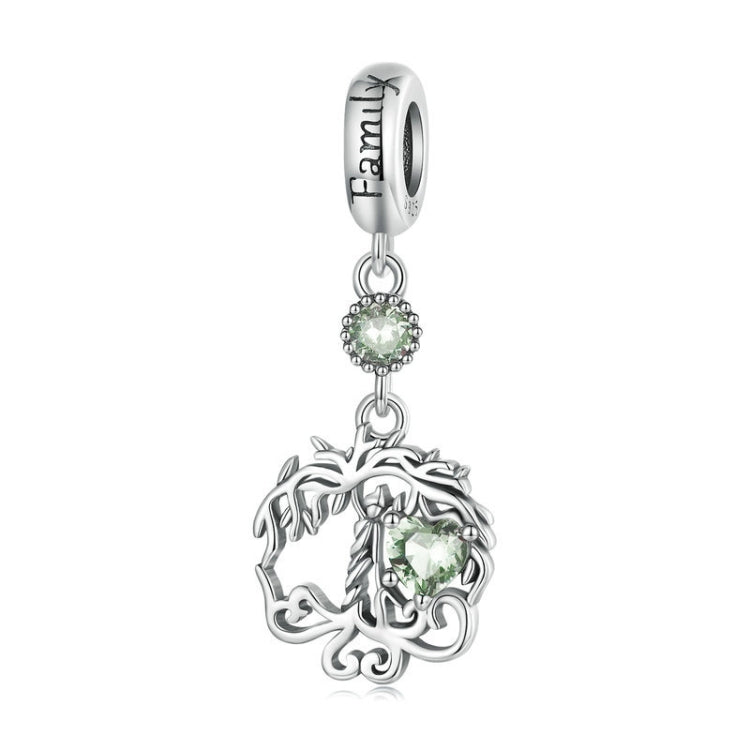 BSC750 Sterling Silver S925 Tree of Life Heart Zircon Bracelet Pendant