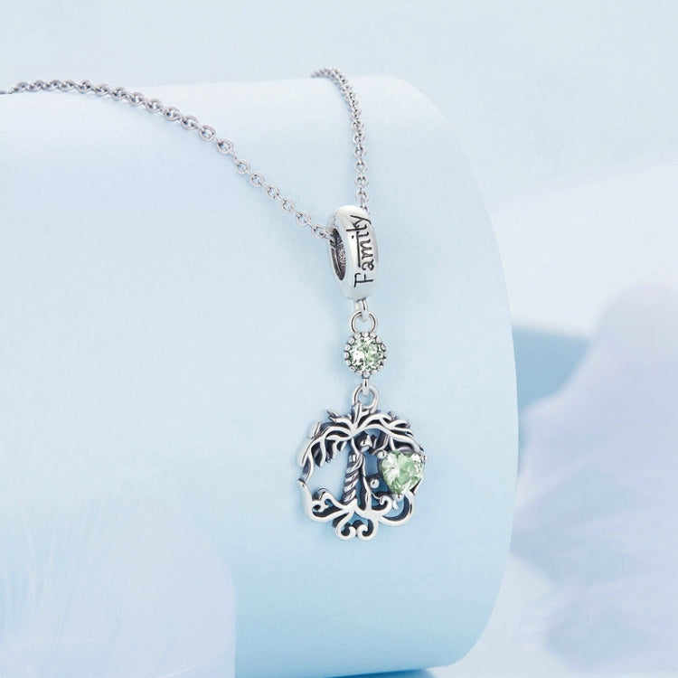 BSC750 Sterling Silver S925 Tree of Life Heart Zircon Bracelet Pendant
