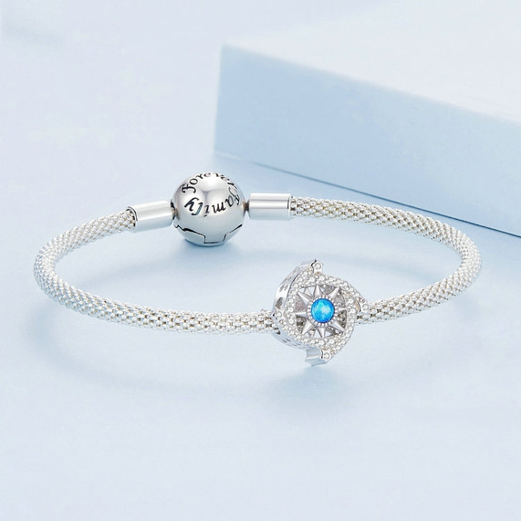 BSC752 S925 Sterling Silver Meteor Plated Platinum Zircon Bracelet Beads
