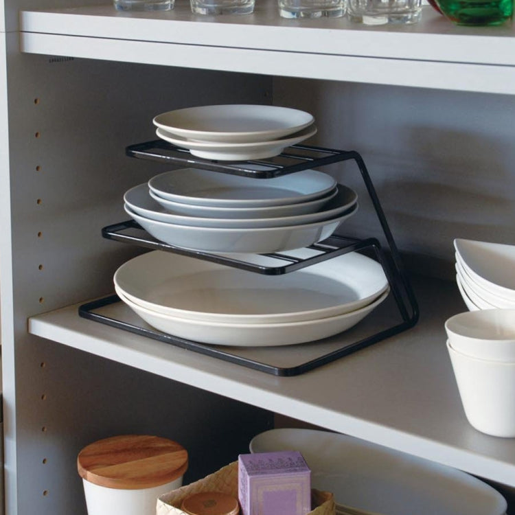 Three-layer Kitchen Dish Storage Rack Cabinet Tiered Shelf