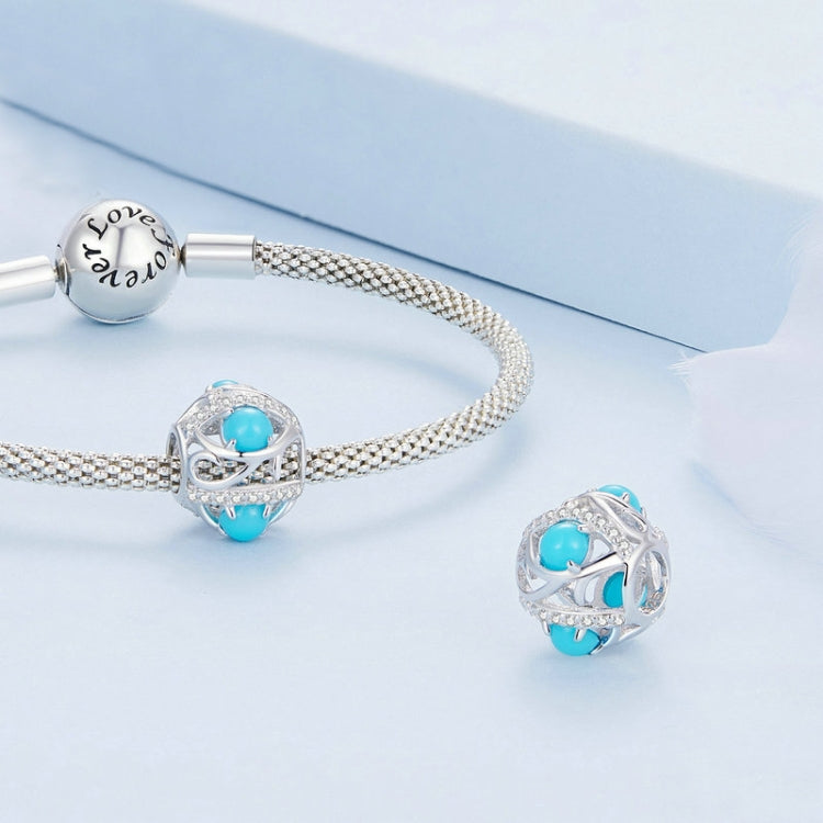 BSC755 S925 Sterling Silver Devil Eye Rhodium Plated Zircon Bracelet Beads