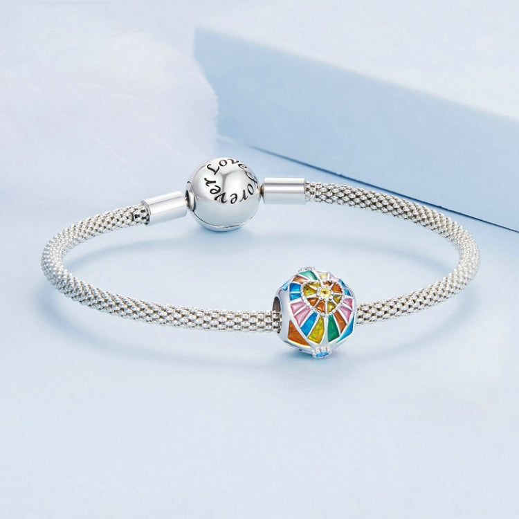 BSC756 S925 Sterling Silver Sun Tarot Colorful Bracelet Beads