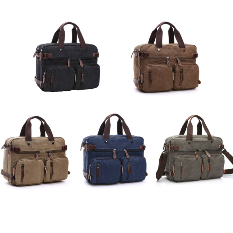 Casual Canvas Three-Purpose Business Briefcase Computer Bag, Color: Black Small