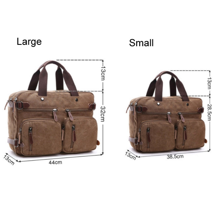 Casual Canvas Three-Purpose Business Briefcase Computer Bag, Color: Black Small