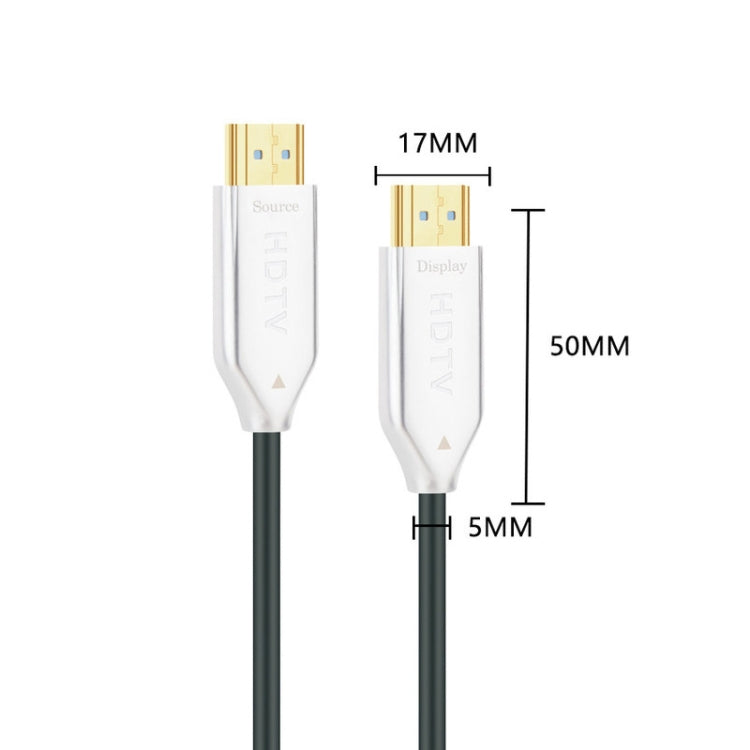 2.0 Version HDMI Fiber Optical Line 4K Ultra High Clear Line Monitor Connecting Cable, Length: 50m(White)