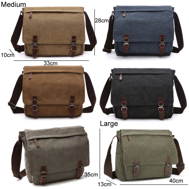Versatile Canvas Shoulder Messenger Bag Business Computer Bag, Color: Gray Medium
