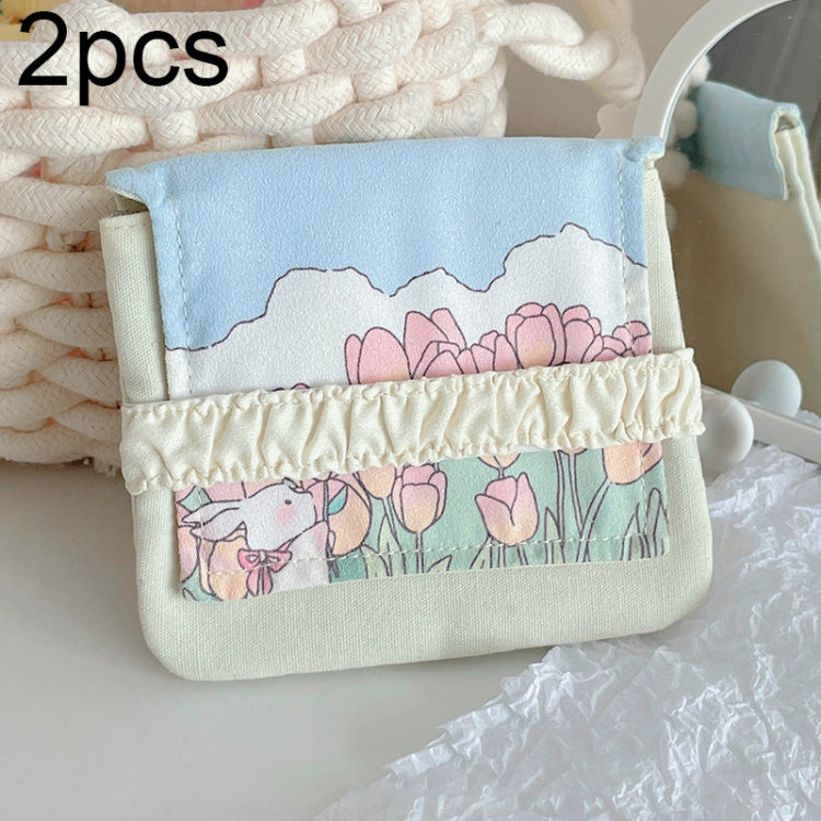 BD0443 2pcs Cartoon Pattern Large Capacity Sanitary Storage Bags