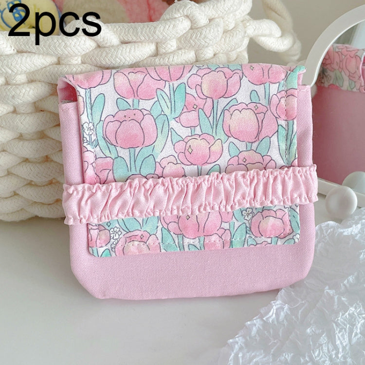 BD0443 2pcs Cartoon Pattern Large Capacity Sanitary Storage Bags