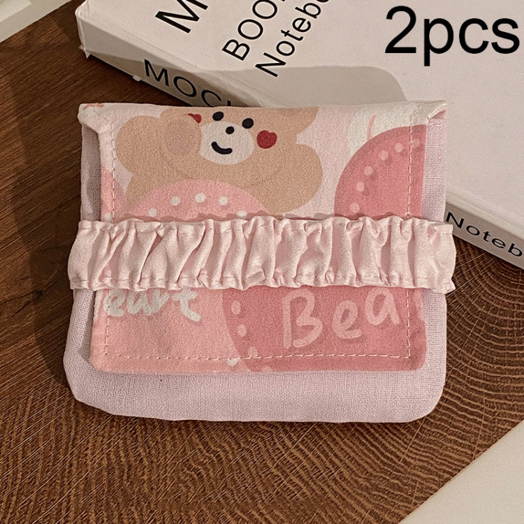 BD0443 2pcs Cartoon Pattern Large Capacity Sanitary Storage Bags