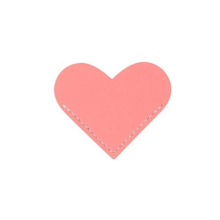 10pcs Mini Business Student Library Portable PU Leather Heart Shaped Bookmark