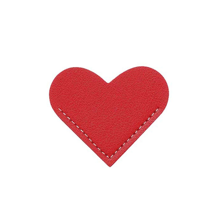 10pcs Mini Business Student Library Portable PU Leather Heart Shaped Bookmark