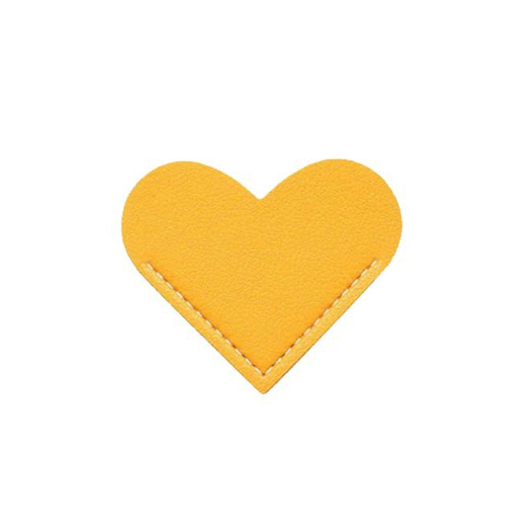 10pcs Mini Business Student Library Portable PU Leather Heart Shaped Bookmark