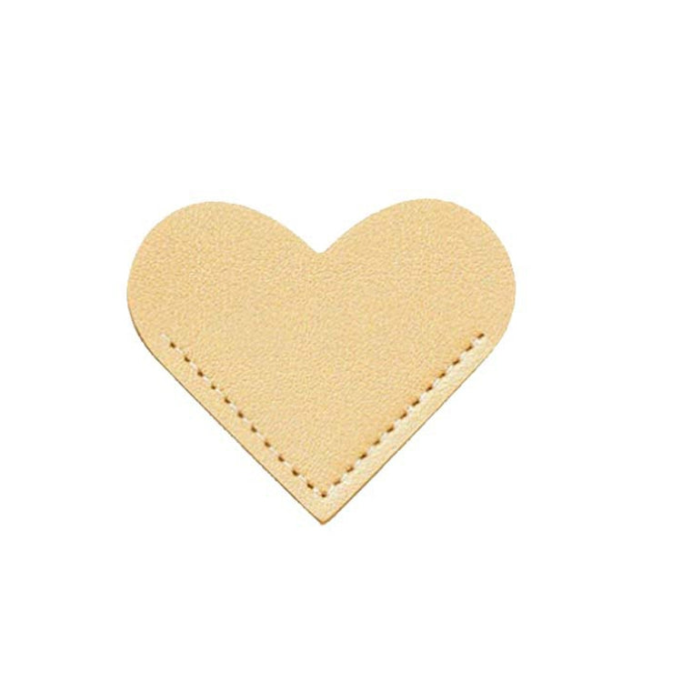 10pcs Mini Business Student Library Portable PU Leather Heart Shaped Bookmark