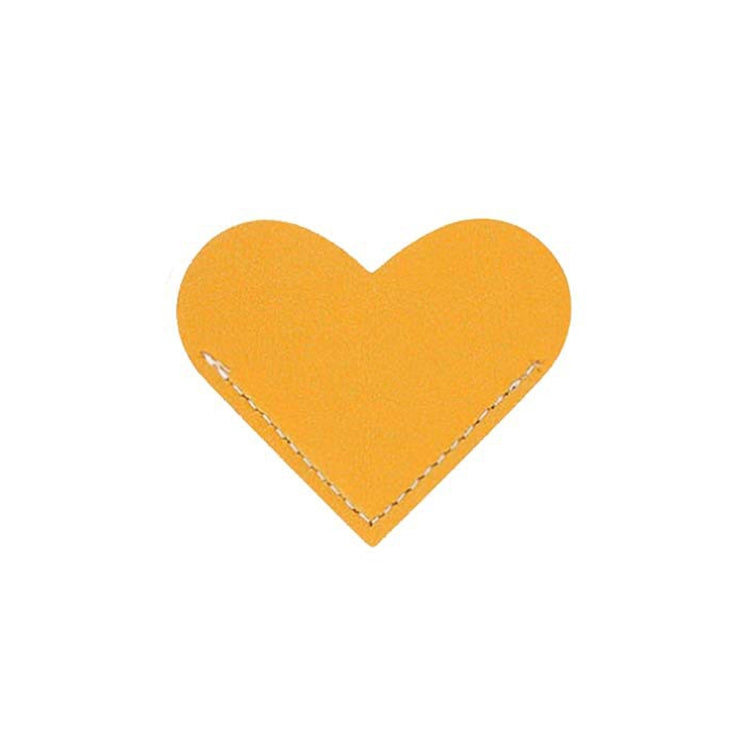 10pcs Mini Business Student Library Portable PU Leather Heart Shaped Bookmark