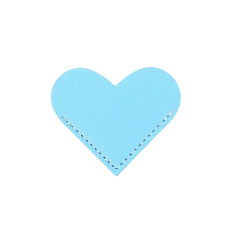 10pcs Mini Business Student Library Portable PU Leather Heart Shaped Bookmark