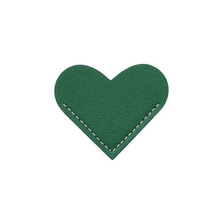 10pcs Mini Business Student Library Portable PU Leather Heart Shaped Bookmark