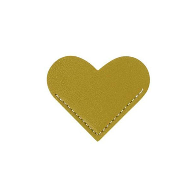 10pcs Mini Business Student Library Portable PU Leather Heart Shaped Bookmark