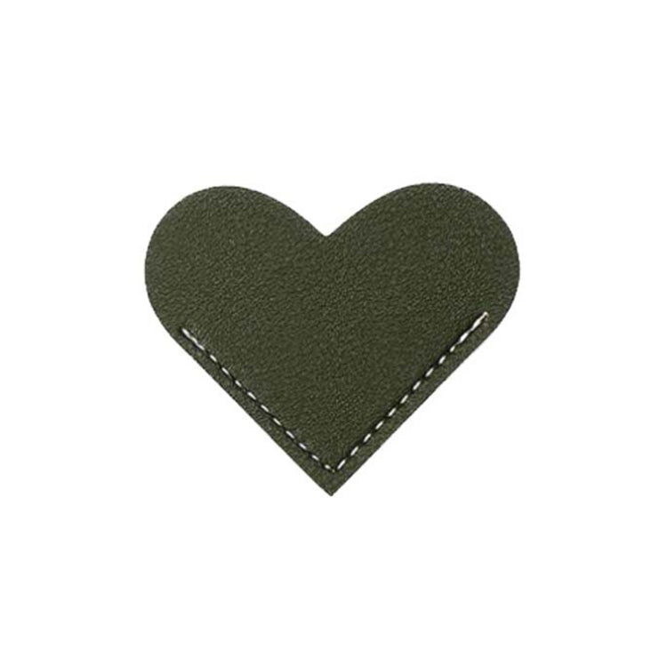 10pcs Mini Business Student Library Portable PU Leather Heart Shaped Bookmark