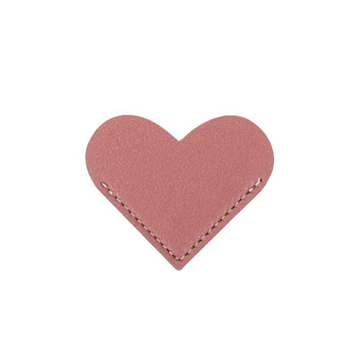 10pcs Mini Business Student Library Portable PU Leather Heart Shaped Bookmark