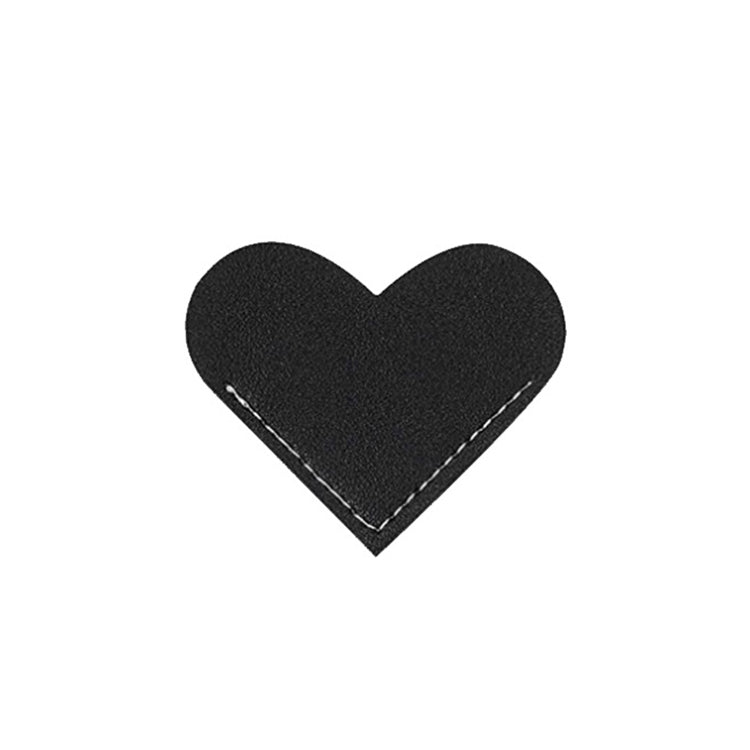 10pcs Mini Business Student Library Portable PU Leather Heart Shaped Bookmark