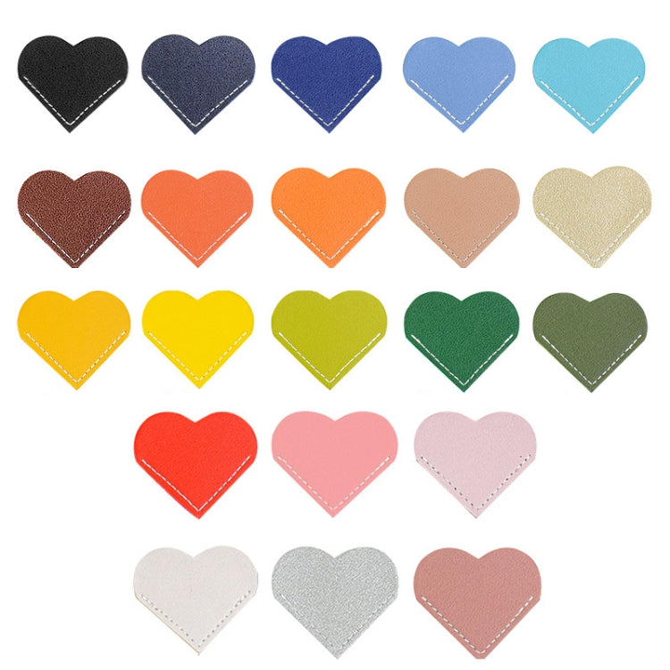 10pcs Mini Business Student Library Portable PU Leather Heart Shaped Bookmark