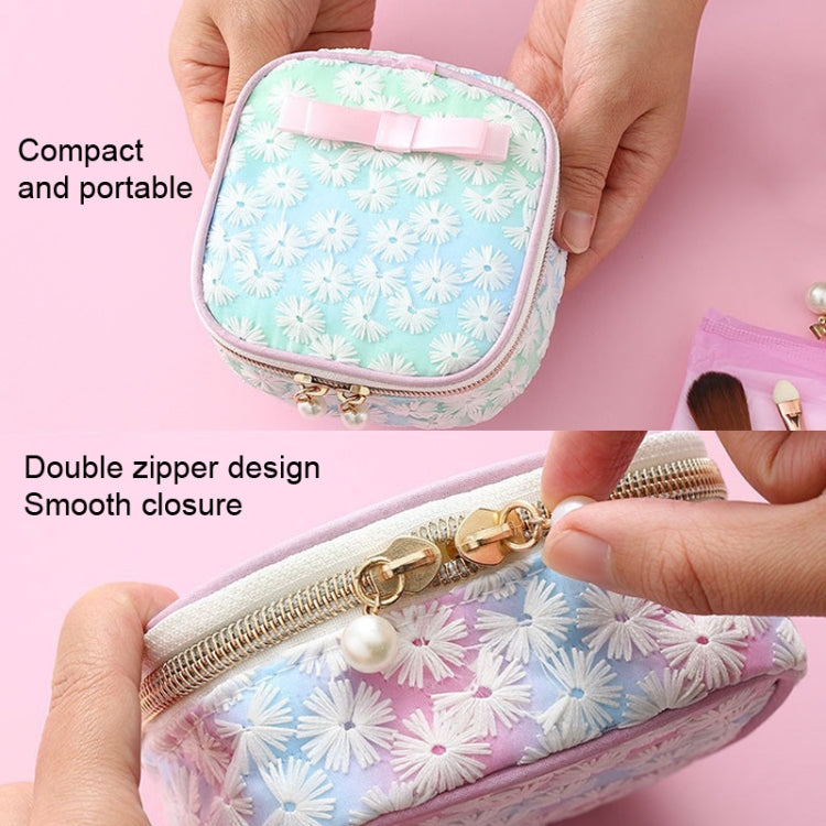 Sanitary Napkin Storage Bag Mesh Embroidery Lipstick Jewelry Storage Bag
