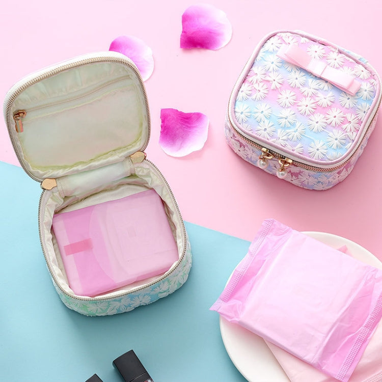 Sanitary Napkin Storage Bag Mesh Embroidery Lipstick Jewelry Storage Bag