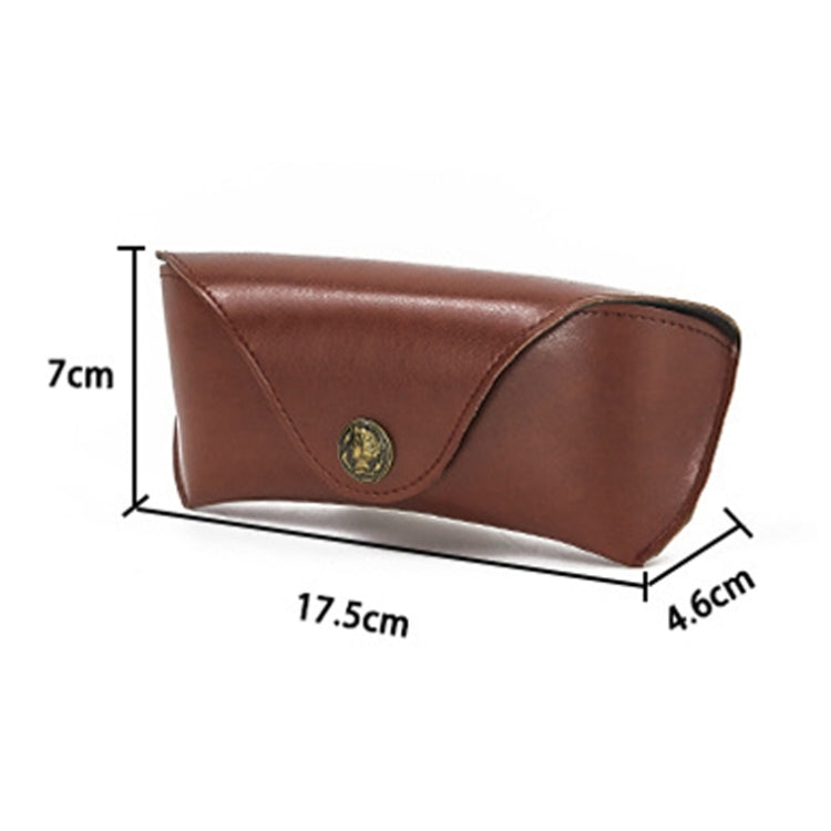 E5521 Simple Retro PU Soft Leather Glasses Storage Box, Color: Green