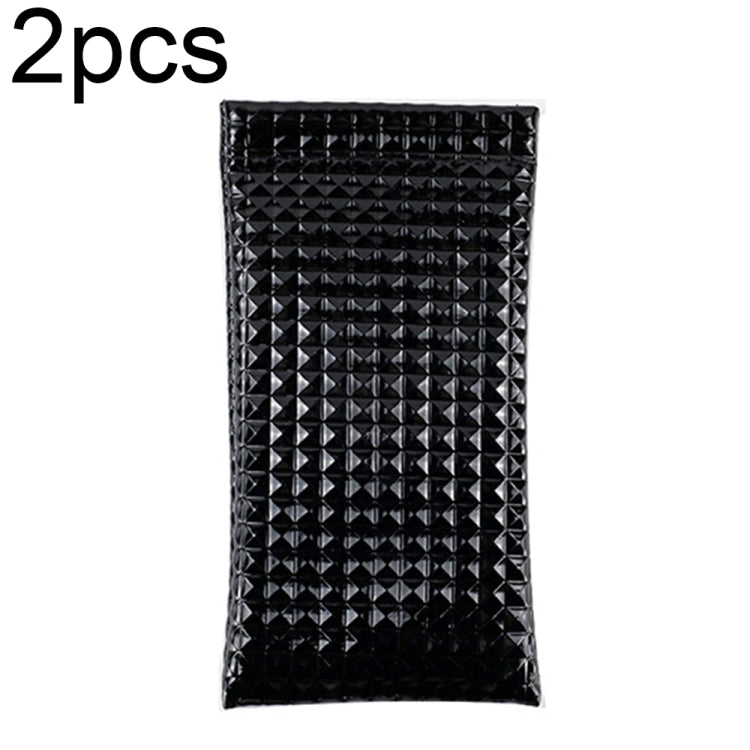 D8649-240 2pcs PU Leather Bullet Portable Waterproof Glasses Storage Bag, Color: Black