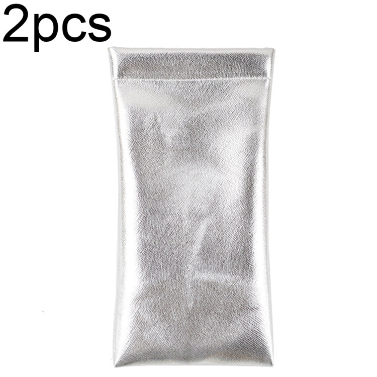 D8649-240 2pcs PU Leather Bullet Portable Waterproof Glasses Storage Bag, Color: Cross Silver