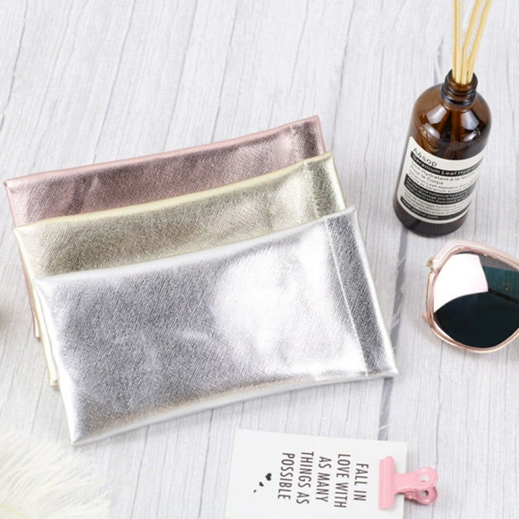 D8649-240 2pcs PU Leather Bullet Portable Waterproof Glasses Storage Bag, Color: Cross Silver