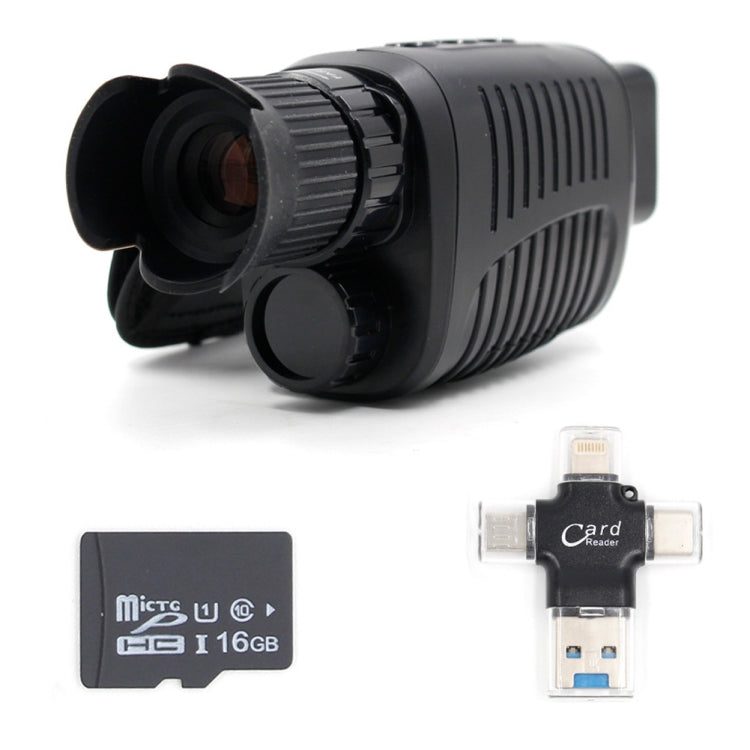 Video Pictures 5X HD 1080P Digital Night Visual Instrument Infrared Single Tube Binoculars+16G Memory+4 in 1 Reader