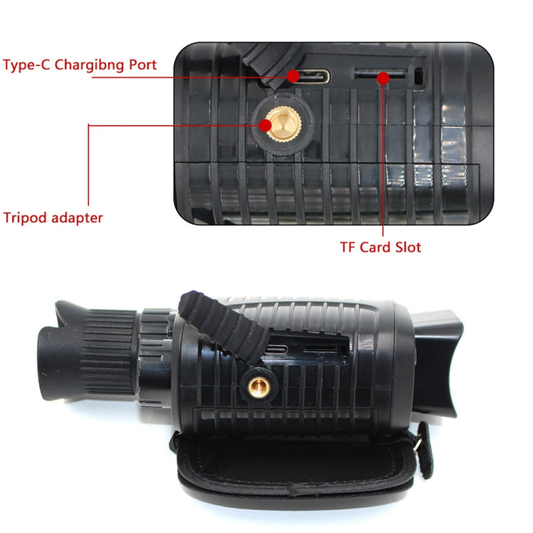 Video Pictures 5X HD 1080P Digital Night Visual Instrument Infrared Single Tube Binoculars+32G Memory+4 in 1 Reader