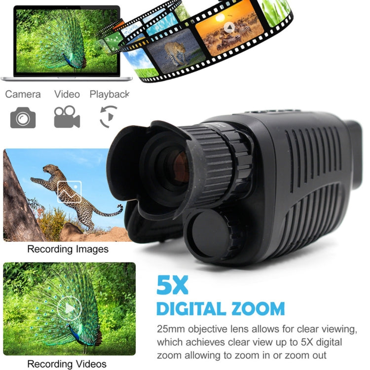Video Pictures 5X HD 1080P Digital Night Visual Instrument Infrared Single Tube Binoculars+32G Memory+4 in 1 Reader
