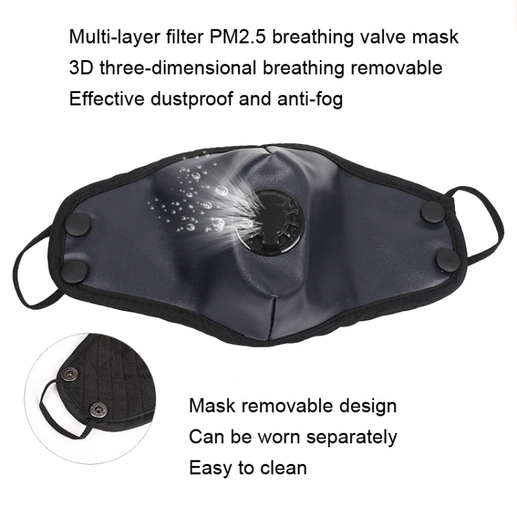 Leather Lei Feng Hat Winter Warm Ear Protection Cotton Cap, Style: Black Lens Black