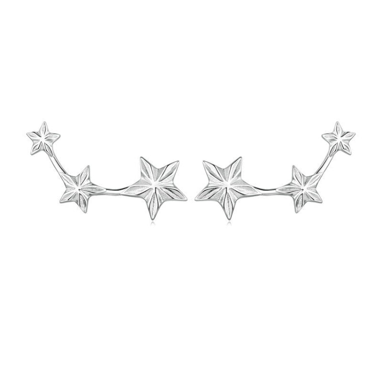 BSE750 Sterling Silver S925 White Gold Plated Star Earrings