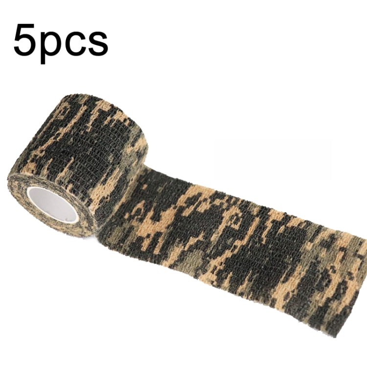 5pcs Self-adhesive Non-woven Outdoor Camouflage Tape Bandage 4.5m x 5cm
