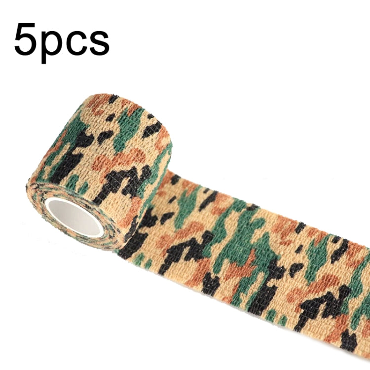 5pcs Self-adhesive Non-woven Outdoor Camouflage Tape Bandage 4.5m x 5cm