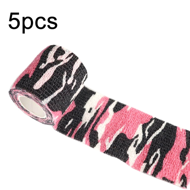 5pcs Self-adhesive Non-woven Outdoor Camouflage Tape Bandage 4.5m x 5cm
