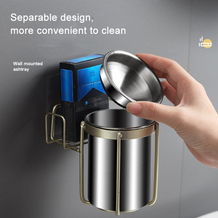 Stainless Steel Wall-mounted Ashtray Bathroom Multifunctional Ashtray Without Punching Without Smoke Buckle