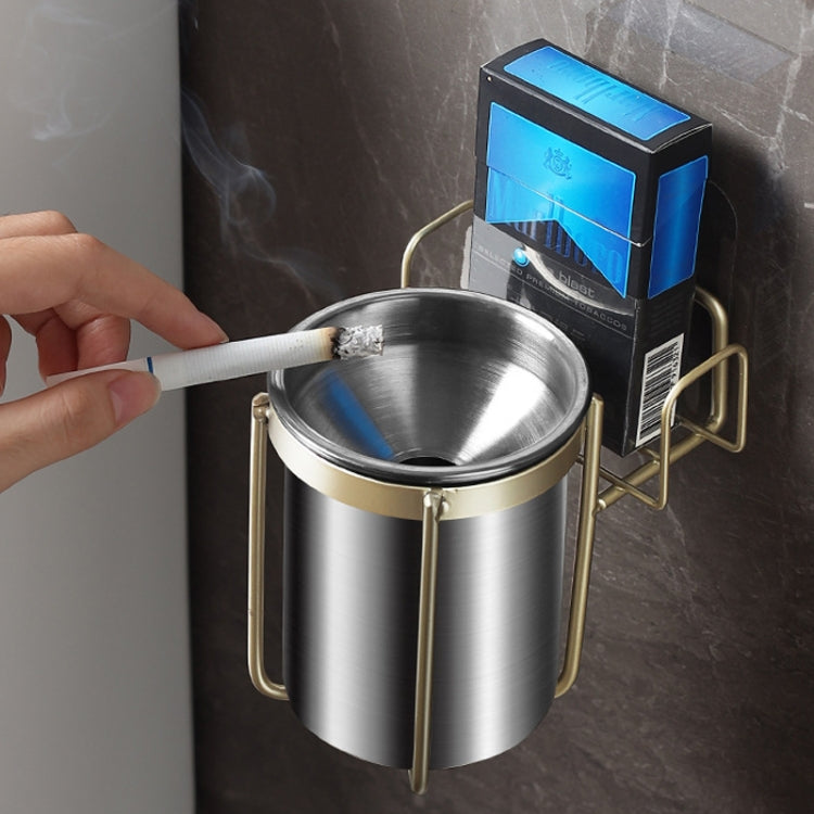 Stainless Steel Wall-mounted Ashtray Bathroom Multifunctional Ashtray Without Punching With Smoke Buckle