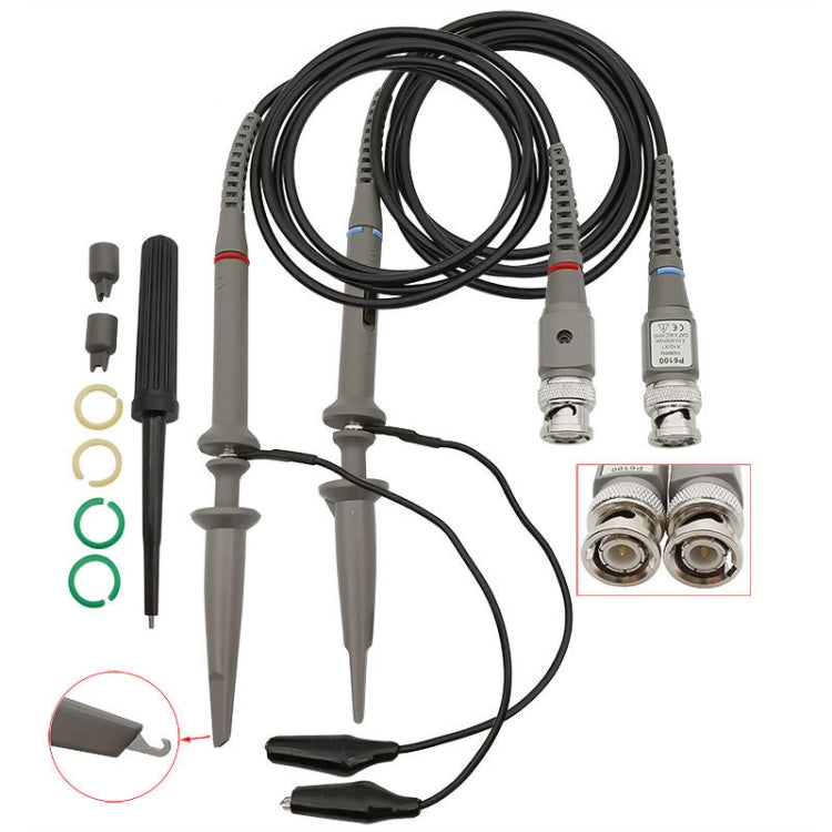 P6100 Oscilloscope Probe DC-100MHz BNC Connectors Scope Clip Probe