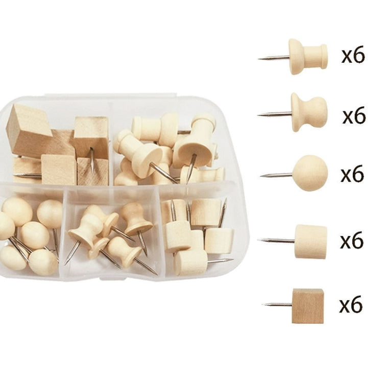 2sets Wooden Log Thumbtack Set Sticky Note Fixed Tack, Specification: Square Box