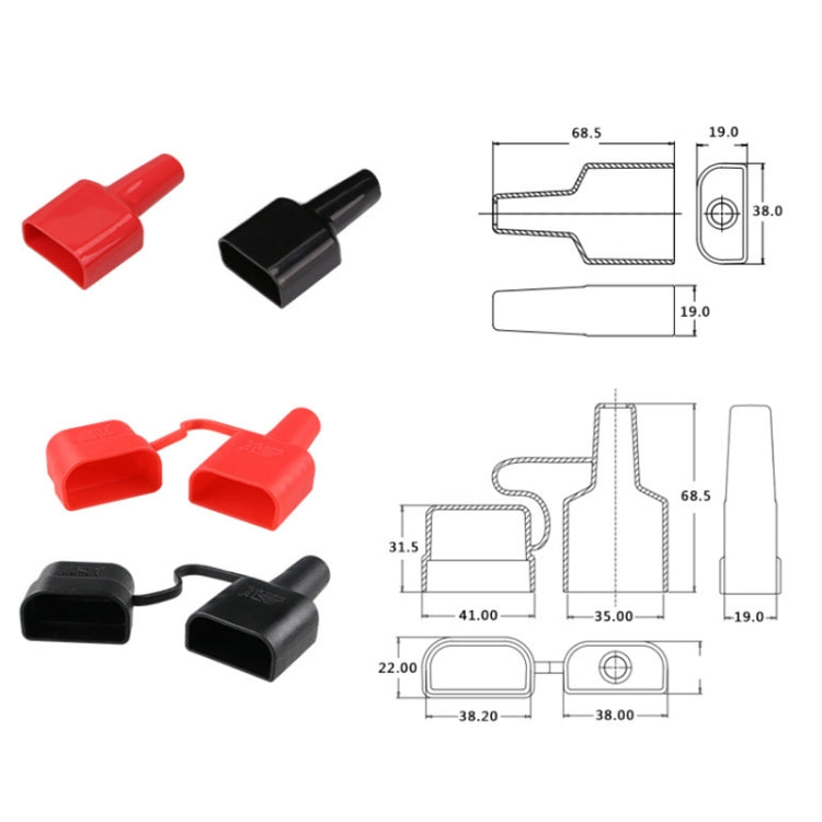 5pcs SG50A 600V UPS Power Connector Joint PVC Rubber Sleeve, Specification: Second Generation Red