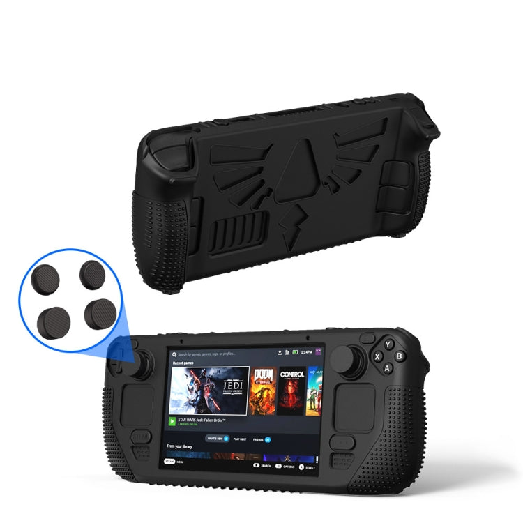 For Steam Deck V V4-1 Pocket Consoles Silicone Non-slip Protective Case with Holder Function
