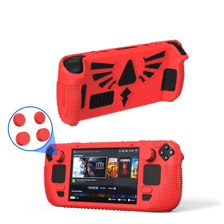 For Steam Deck V V4-1 Pocket Consoles Silicone Non-slip Protective Case with Holder Function