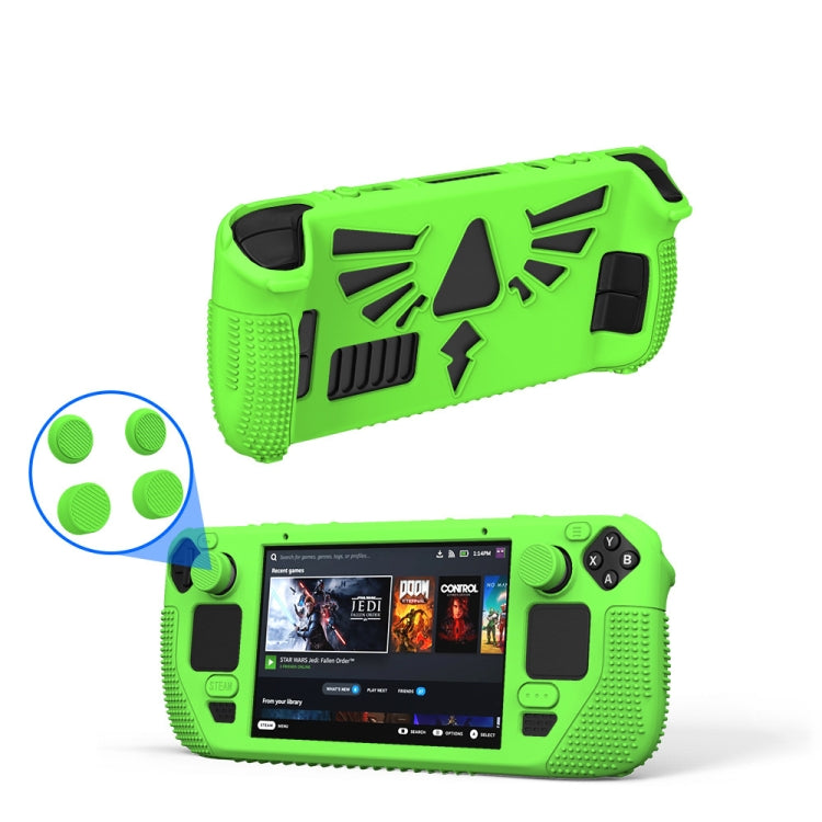 For Steam Deck V V4-1 Pocket Consoles Silicone Non-slip Protective Case with Holder Function