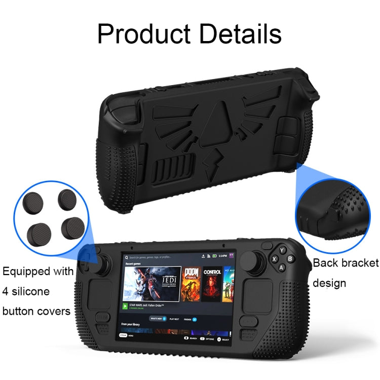 For Steam Deck V V4-1 Pocket Consoles Silicone Non-slip Protective Case with Holder Function