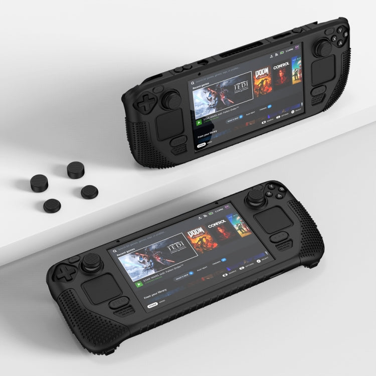 For Steam Deck V V4-1 Pocket Consoles Silicone Non-slip Protective Case with Holder Function